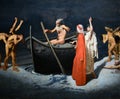 Dante and Virgil in front of Charons boat, 1874 painting by Paolo Vetri